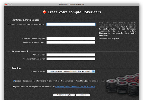 créer compte pokerstars